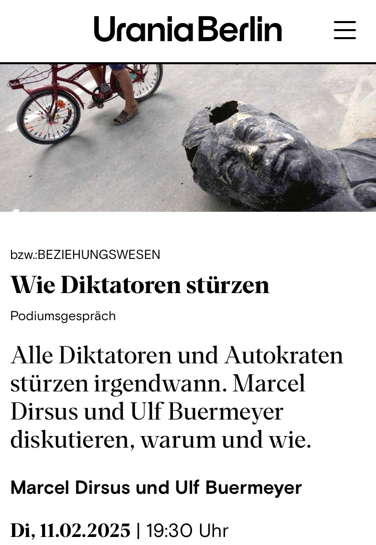 Marcel Dirsus (@marceldirsus) on Twitter photo In eigener Sache: Nächste Woche sprechen <a href="/vieuxrenard/">Ulf Buermeyer</a> und ich in Berlin darüber, wie Diktatoren stürzen In eigener Sache: Nächste Woche sprechen <a href="/vieuxrenard/">Ulf Buermeyer</a> und ich in Berlin darüber, wie Diktatoren stürzen