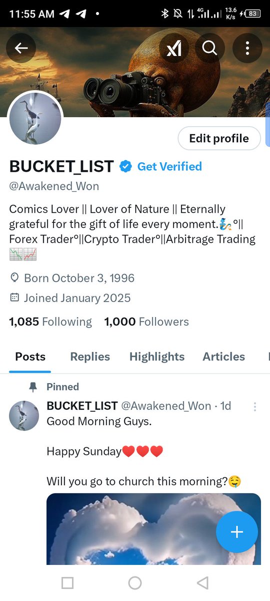 FINALLY.

THANK YOU SO MUCH GUYS FOR 1K💯💯💯💯

IM CONNECTING WITH EVERYONE.

LET'S KEEP RIDING THE TRAIN💯💯