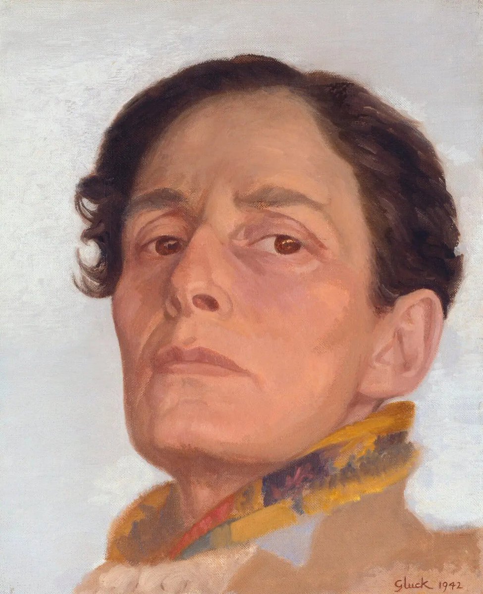 We're rounding off #LGBTplusHM with the early 20th century painter, Gluck. The artist adopted a genderless name and presented as gender non-conforming. Explore Gluck's <a href="/NPGLondon/">National Portrait Gallery</a> self-portrait, step-by-step, on our Schools hub. What do Gluck's pose and expression tell us?<a href="/LGBTHM/">LGBT+ History Month 🏳️‍🌈🏳️‍⚧️</a>