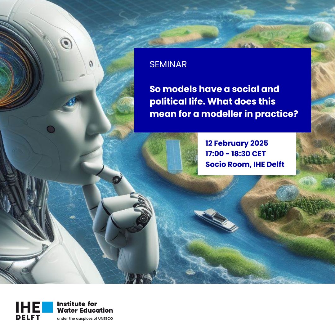 Join our upcoming seminar on how models validate and influence people's thoughts and interactions with water, shaping perceptions, policies, and decisions.    Learn more and register 👉 edu.nl/kjptu #IHEDelft #WaterEducation #Seminar