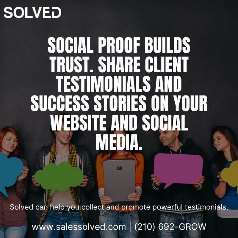 SolvedCEO's tweet image. Social proof builds trust. Share client testimonials and success stories on your website and social media. Solved can help you collect and promote powerful testimonials.  rfr.bz/t1d0107