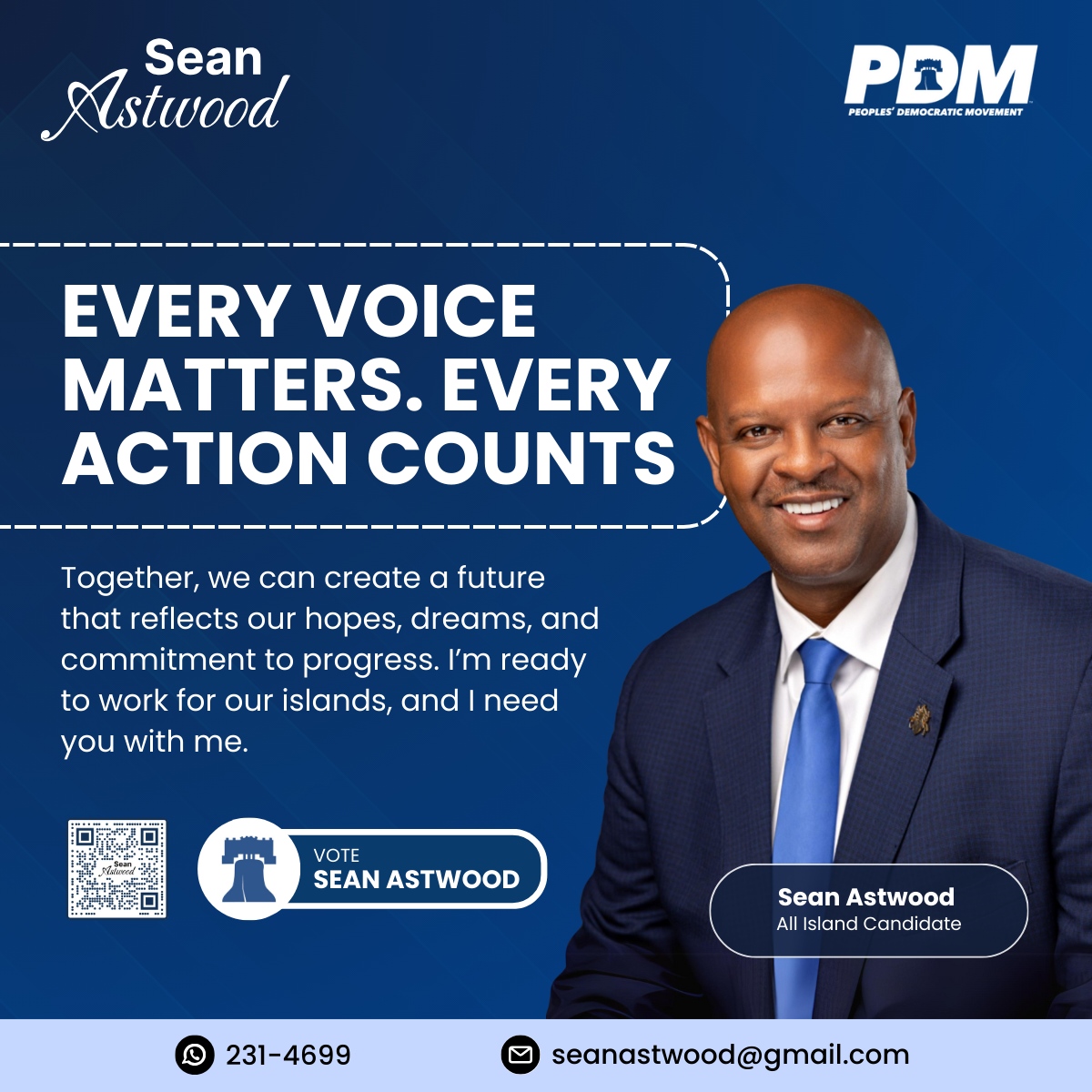 Together, we can build a future that reflects our hopes, dreams, and commitment to progress. Sean Astwood is ready to work tirelessly for our islands, but he can’t do it alone, he needs your support. Let’s take action for a stronger, united Turks and Caicos.

Together, we can ...