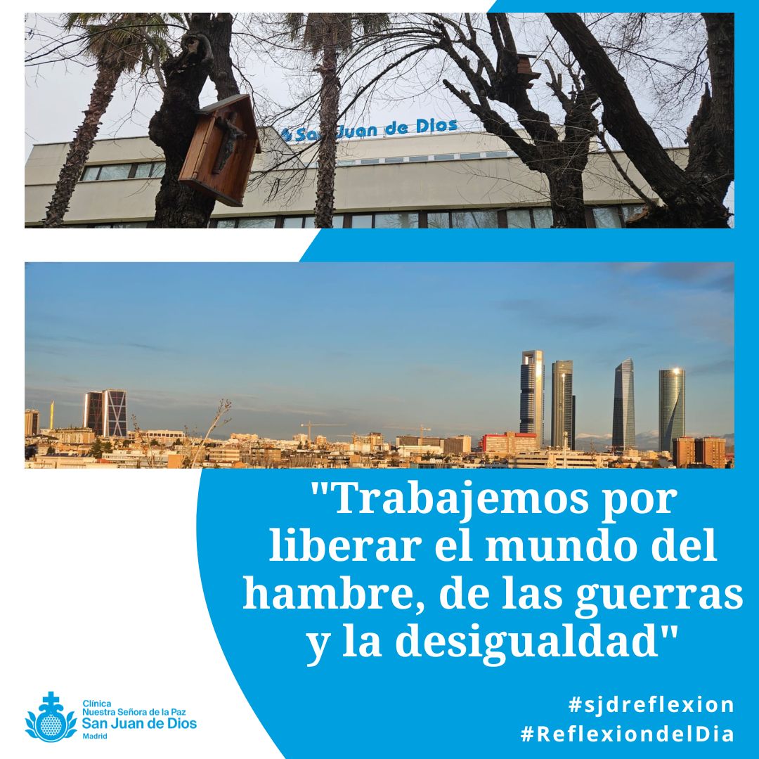 "Trabajemos por liberar el mundo del hambre, de las guerras y la desigualdad".
#sjdreflexion #reflexiondeldia #lpsjd #SaludMental
