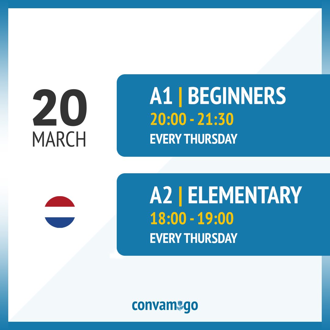 convamigo's tweet photo. Ready to learn Dutch? Our upcoming Beginners &amp; Elementary courses are open for enrolment! Secure your spot today through the link in our bio!

#LearnDutch #DutchCourse #OnlineLearning https://t.co/9Qvd2ut4pj