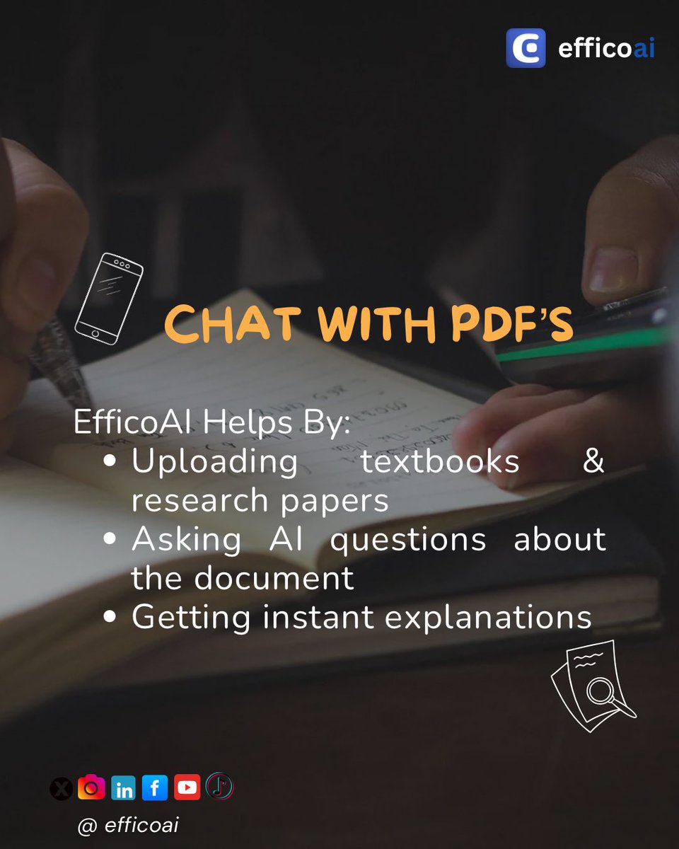 efficoai's tweet photo. Struggling with long notes, tough assignments, or study prep? EfficoAI is here to help! 

💯 Simplify your learning journey with EfficoAI.
Download now &amp; study smarter!  #EfficoAI #AIforStudents #StudySmarter https://t.co/57JOejdZ03