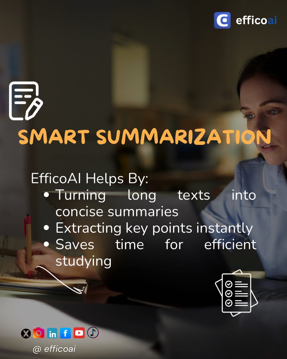 efficoai's tweet photo. Struggling with long notes, tough assignments, or study prep? EfficoAI is here to help! 

💯 Simplify your learning journey with EfficoAI.
Download now &amp; study smarter!  #EfficoAI #AIforStudents #StudySmarter https://t.co/57JOejdZ03
