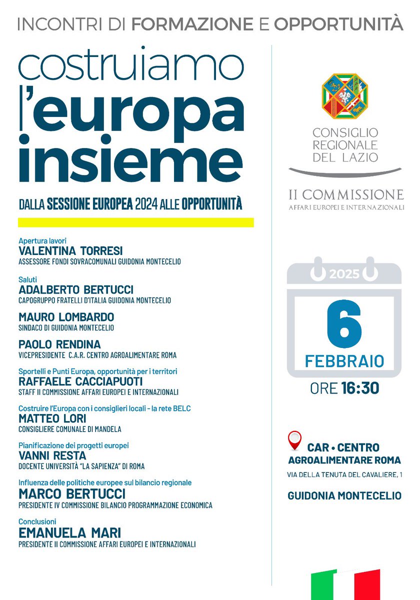 Vi aspetto numerosi questi giovedì alle ore 16:30 al CAR. Trovate tutte le informazioni in locandina. 

#EuropeanUnion #UnioneEuropea