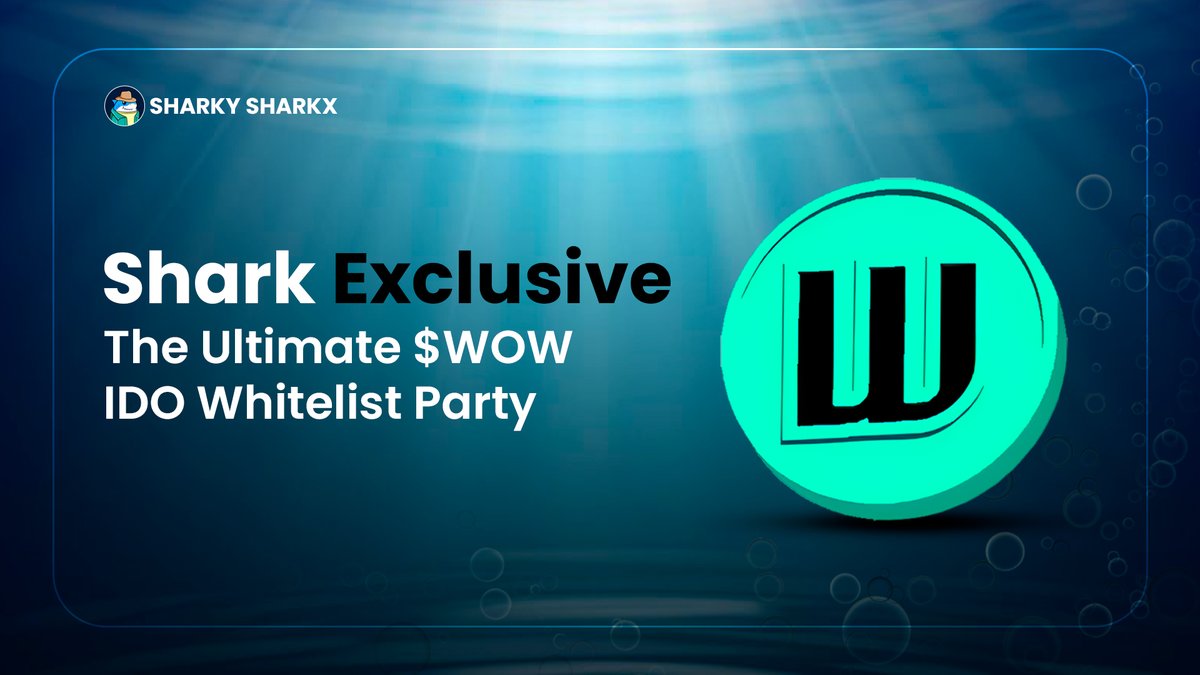 Shark Exclusive: The Ultimate $WOW IDO Whitelist Party with @wowearneng! 

50 Exclusive Spots Available! 🔥

🦈 How to Participate? 🦈

1⃣ Like &amp; Retweet this post
2⃣ Tag 3 friends &amp; comment why you want to join WOW IDO
3⃣ Join Shark &amp; WOW Telegram Groups
4⃣ Fill up the form
