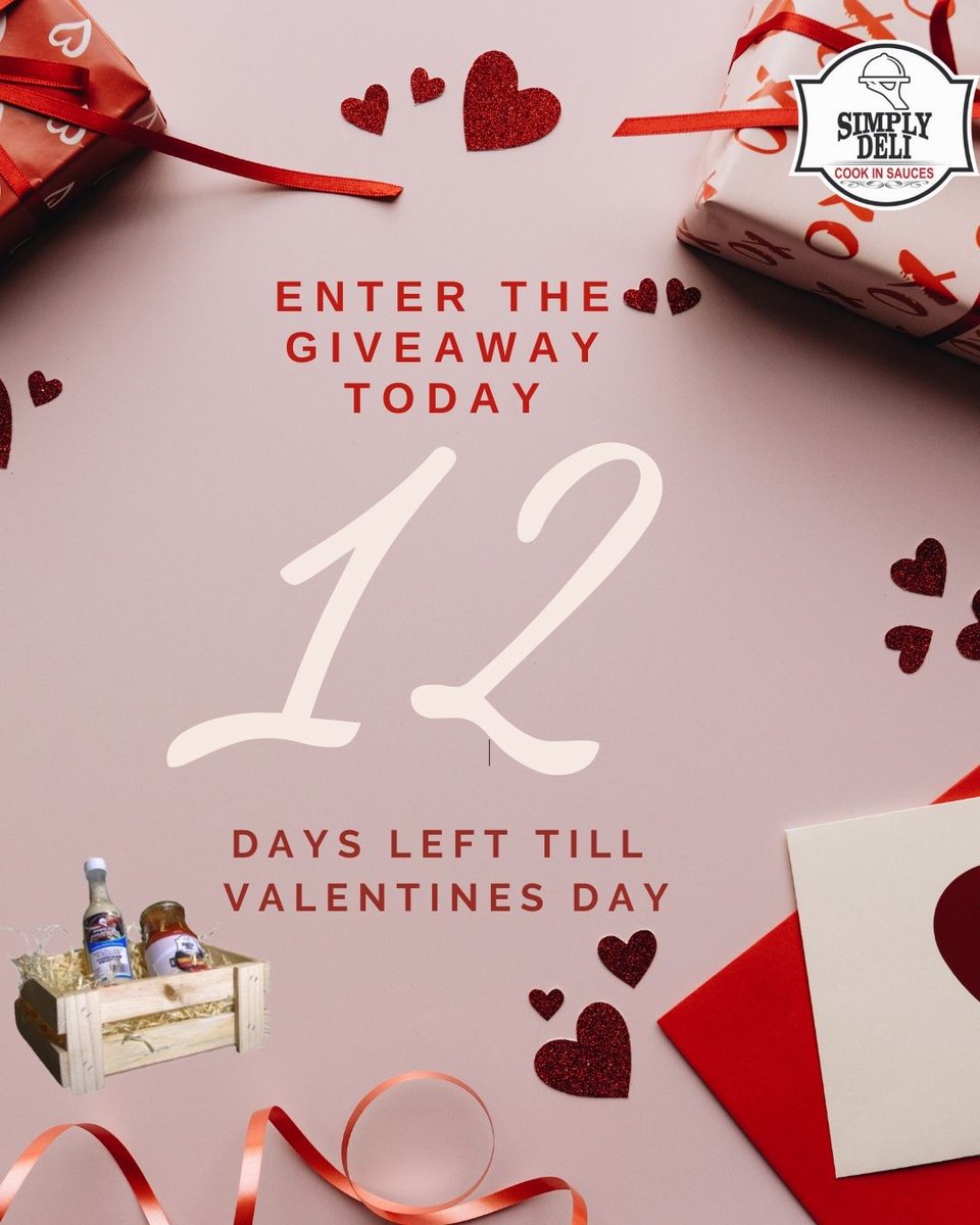 simplydeliSA's tweet photo. 12 Days till Valentine's. 

Enter The Giveaway Today. 

#valentinesday #simpledeliLove https://t.co/pwBu7U8bpJ