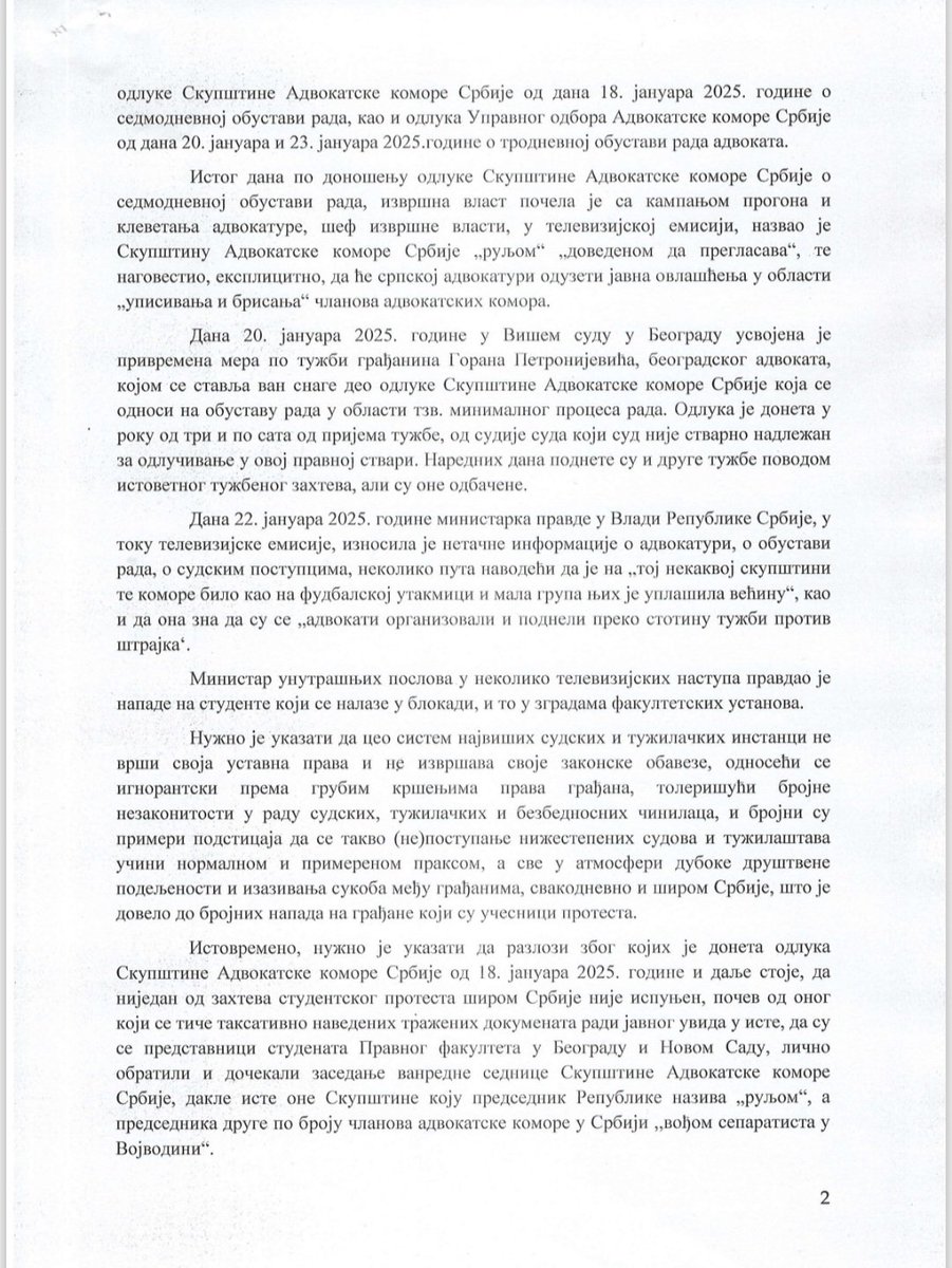 LidiRadulovic's tweet photo. Advokati štrajkuju narednih 30 dana. Bravo za hrabre advokate! https://t.co/UktDK3OJfp