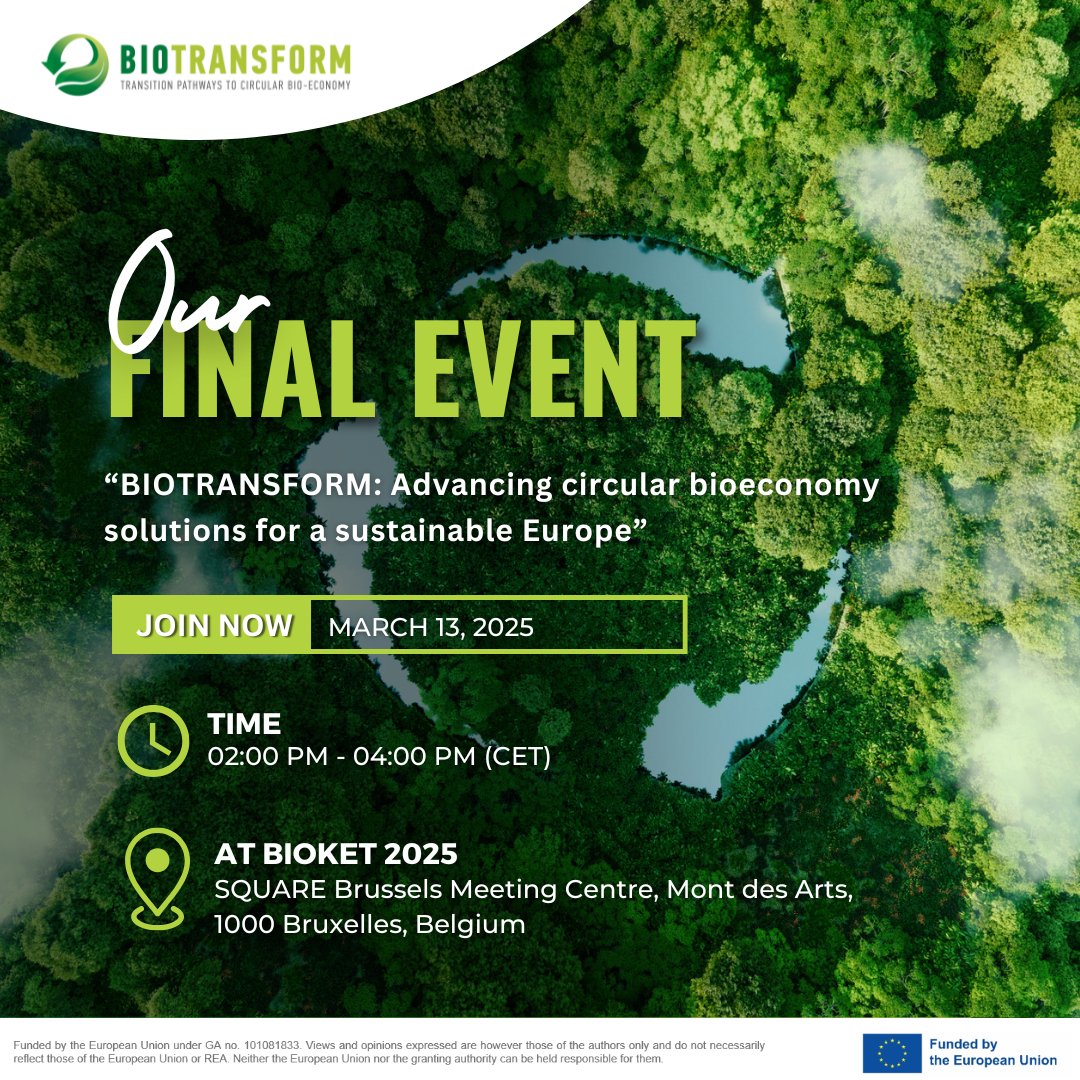 BIOTRANSFORM project (@biotransform_) on Twitter photo ๐ ๐๐๐ข๐ง๐ฅ๐๐ก๐ฆ๐๐ข๐ฅ๐ ๐๐ถ๐ป๐ฎ๐น ๐๐๐ฒ๐ป๐ ๐ฑ
Weโre wrapping up our journey at <a href="/BIOKETech/">BIOKET BIOeconomy's Key Enabling Tech. Platform</a> 2025 as a proud ๐ฆ๐๐๐ฉ๐๐ฅ ๐๐ฝ๐ผ๐ป๐๐ผ๐ฟ!
๐ Learn more here: biotransform-project.eu/news-events/evโฆ
๐ซ ๐ฆ๐ฒ๐ฐ๐๐ฟ๐ฒ ๐๐ผ๐๐ฟ ๐๐ฝ๐ผ๐ now: bioket-2025.b2match.io/signup ๐ ๐๐๐ข๐ง๐ฅ๐๐ก๐ฆ๐๐ข๐ฅ๐ ๐๐ถ๐ป๐ฎ๐น ๐๐๐ฒ๐ป๐ ๐ฑ
Weโre wrapping up our journey at <a href="/BIOKETech/">BIOKET BIOeconomy's Key Enabling Tech. Platform</a> 2025 as a proud ๐ฆ๐๐๐ฉ๐๐ฅ ๐๐ฝ๐ผ๐ป๐๐ผ๐ฟ!
๐ Learn more here: biotransform-project.eu/news-events/evโฆ
๐ซ ๐ฆ๐ฒ๐ฐ๐๐ฟ๐ฒ ๐๐ผ๐๐ฟ ๐๐ฝ๐ผ๐ now: bioket-2025.b2match.io/signup