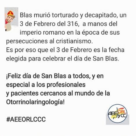 aeeorlcc's tweet photo. ¡FELIZ DÍA DE SAN BLAS!
#AEEORLCCC https://t.co/VqKyzU2uwN