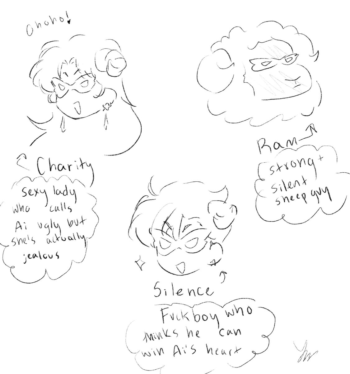 surprise! i havent forgotten abt my delinquent trans magical girl story. and these are the villains. theyre called dream eaters and their mission is to make the world and "dream forever." thats what they say it is at least #oc 