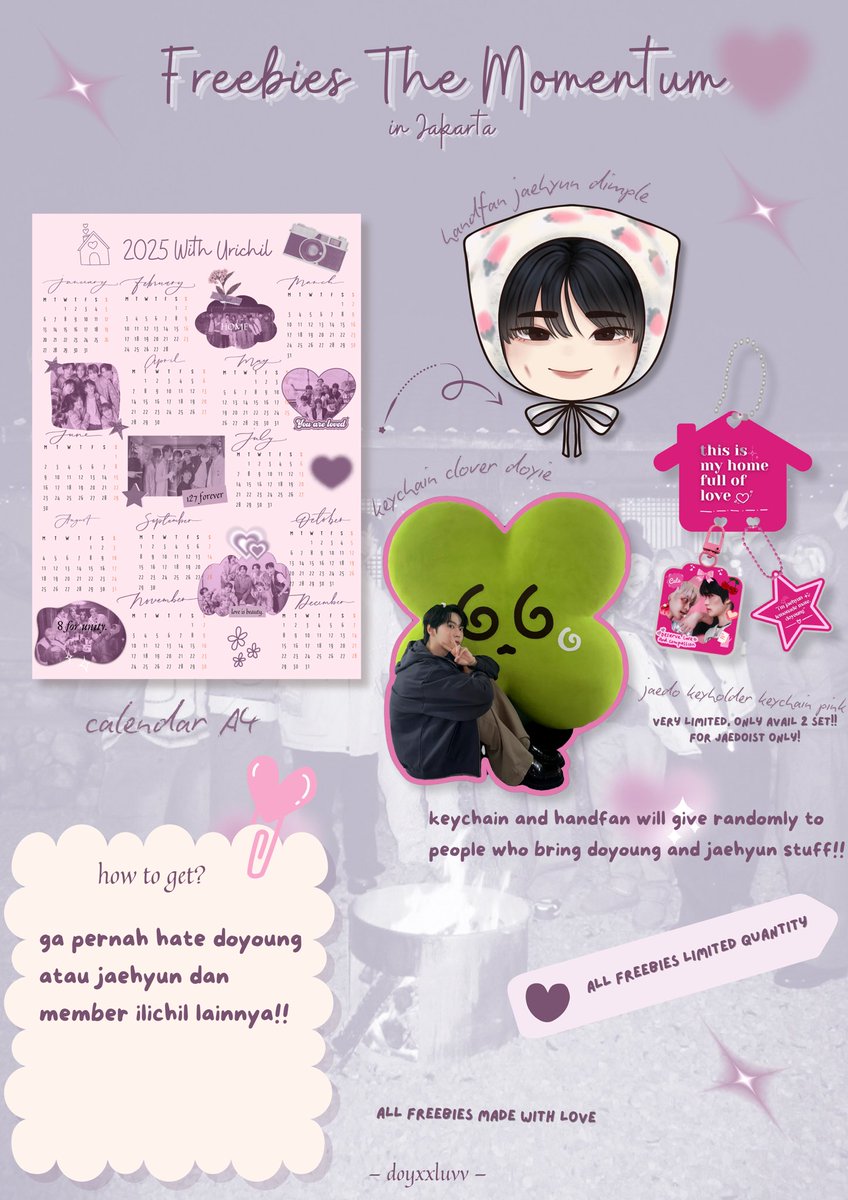 doyoushi's tweet photo. • freebies the momentum in jakarta •

by — @doyxxluvv —

• rt or like are appreciated 🍀
• very limited‼️
• 📅16 february 2025
• ⏰ tba
•📍indonesia arena

see you everyone <3

#NEOCITY_THE_MOMENTUM_IN_JAKARTA 
#NCT127 https://t.co/YUFAmzDqQZ
