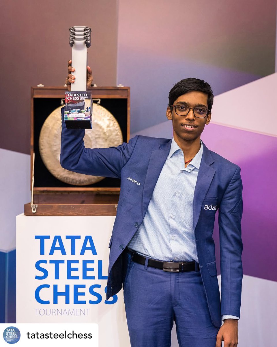 International Chess Federation (@fide_chess) on Twitter photo Praggnanandhaa R is your 2025 Tata Steel Chess Masters Champion! ♟️💙⛓️
Repost: <a href="/tatasteelchess/">Tata Steel Chess Tournament</a> Praggnanandhaa R is your 2025 Tata Steel Chess Masters Champion! ♟️💙⛓️
Repost: <a href="/tatasteelchess/">Tata Steel Chess Tournament</a>