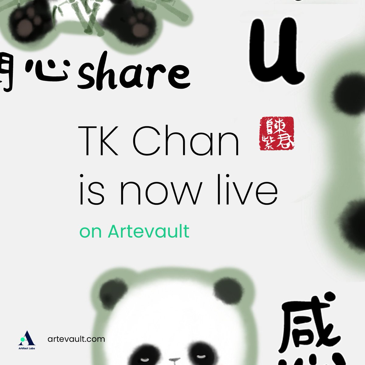Discover the captivating &amp; #heartwarming world of TK Chan 陳紫君 <a href="/blinkgalleryhk/">BLINK Gallery HK</a> 🎨

Now live on Artevault: platform.artevault.com/artist/TK%20Ch…

Explore and find your inspiration today!

#art #inspiration #brand #culture #expression #availablenow #licensing #blockchain #hk #panda