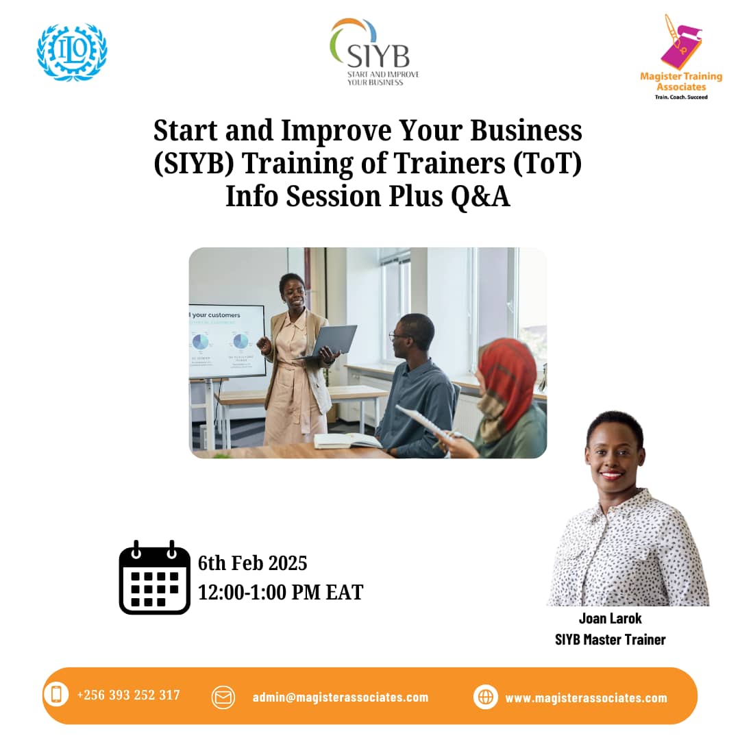 Last year I was immersed in the SIYB Program of ILO. I'm not ready to share. But 1st through an Info Session on Thursday February 6 2025 at 12pm EAT. Register your participation here bit.ly/42EYwCt and feel free to extend the invite to our networks.