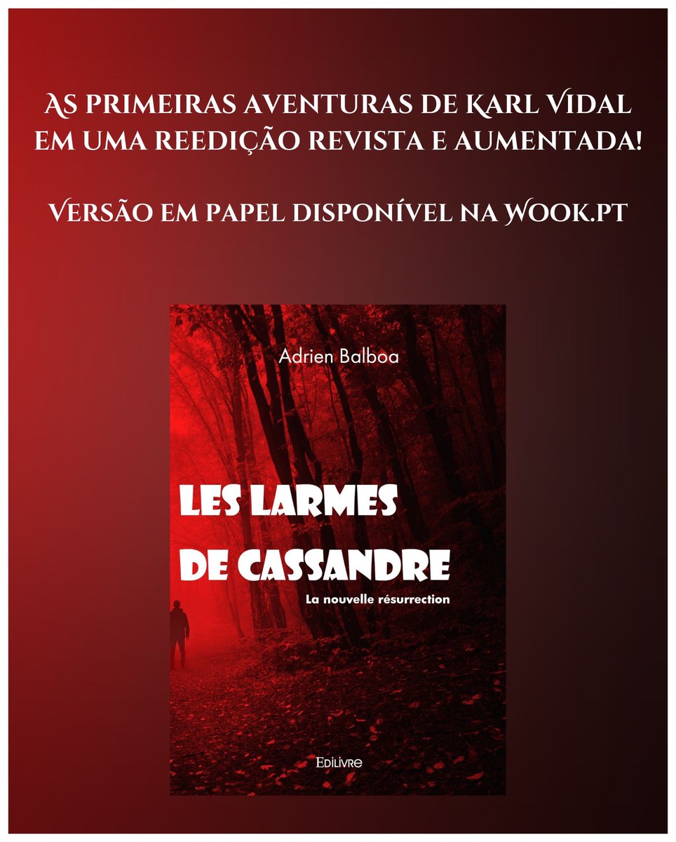 AdrienBalboa's tweet photo. 🇵🇹 🤠 📕

https://t.co/3MqcerEcaW

[@ed_Edilivre - #Wook - #LLDC1 - #LesLarmesDeCassandre1 - #Saga - #SagaLLDC - #SagaLittéraire - #SagaLiterária - #Auteur - #Autor - #Écrivain - #Escritor - #Livre - #Livro - #Roman - #Romance - #Portugal] https://t.co/JqDITg7d4I
