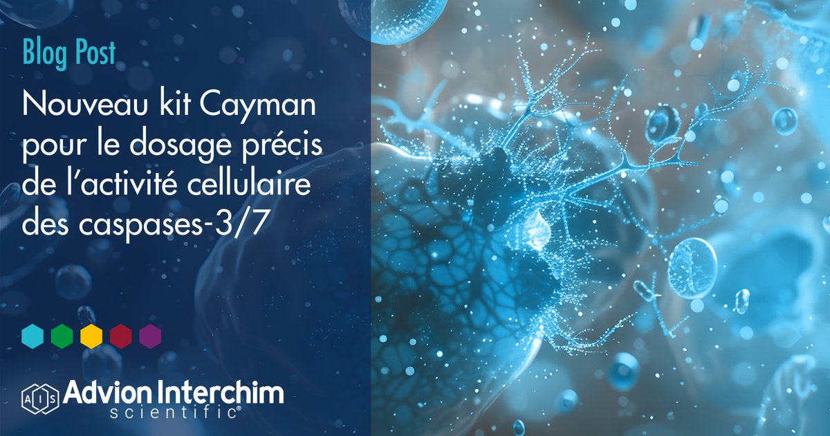 InterchimAdvion's tweet photo. 🇨🇵 Nouveau kit @CaymanChemical pour mesurer l'activité des caspases-3/7, acteurs clés de l'apoptose !
Avec un substrat amélioré et la staurosporine incluse, il offre plus de sensibilité et de précision pour vos recherches.
👉https://t.co/Y7MVMBkjJf
#Apoptose #BiologieCellulaire https://t.co/2tr0I3ErPH