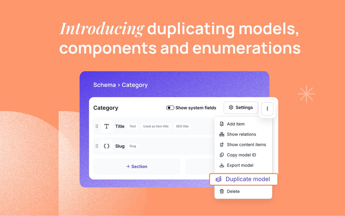 preprcms's tweet image. Exciting update! You can now duplicate models, components & enumerations with just one click. Build your content architecture faster & smarter with Prepr 🚀
#ContentModeling #HeadlessCMS #WorkFlow #Marketing #ContentStrategy
