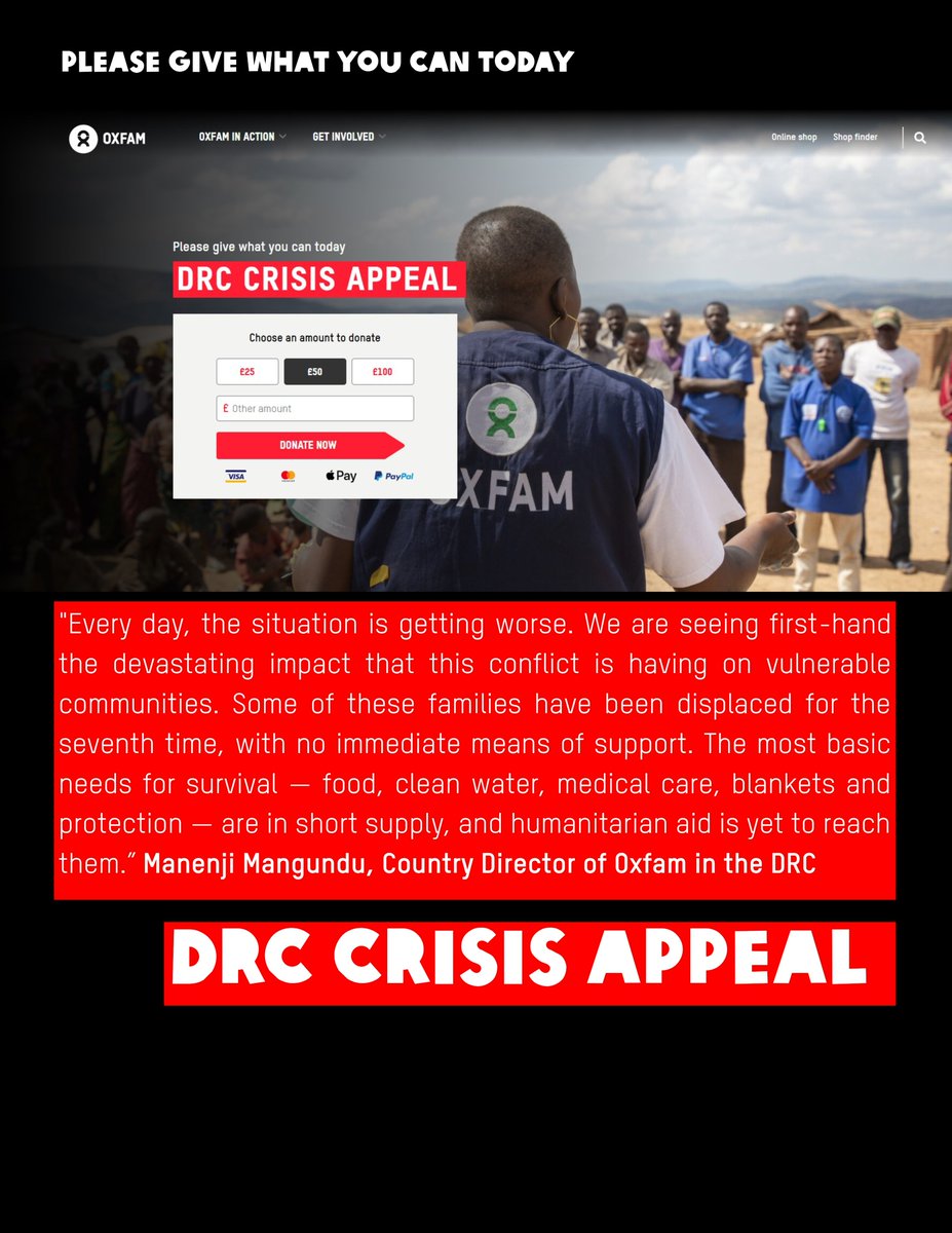>>>> The most basic needs for survival — food, clean water, medical care, blankets and protection — are in short supply, and humanitarian aid is yet to reach them.” Manenji Mangundu, Country Director of Oxfam in the DRC

For more details: oxfam.org.uk/oxfam-in-actio…