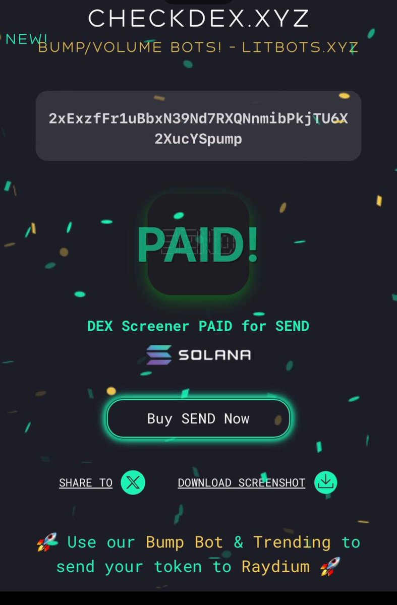 SENDsolll's tweet photo. $SEND TO THE MOON, DEX PAID https://t.co/rFkKwFXQJx