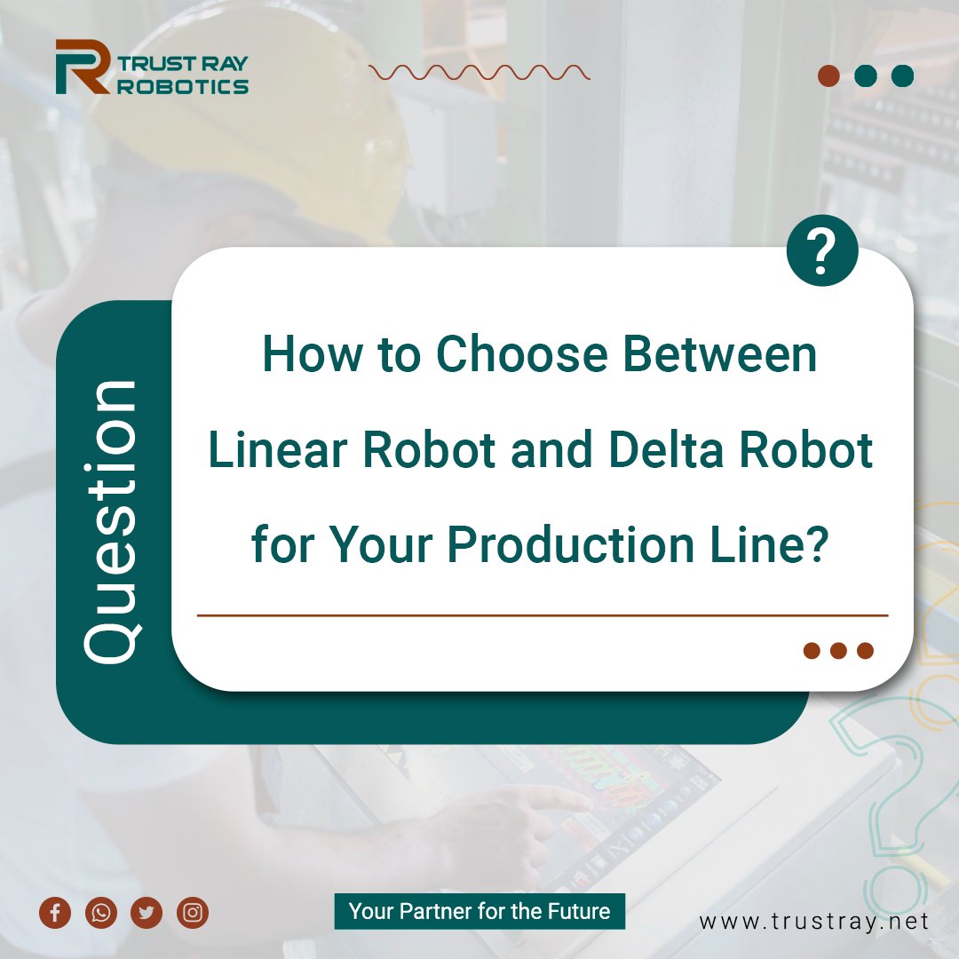 TrustRayRobotic's tweet image. Choose linear robot if you need high precision and heavy load capacity.
Choose Delta robot if you need high speed for light and repetitive tasks.
The choice depends on the nature of the task, required speed, and budget.