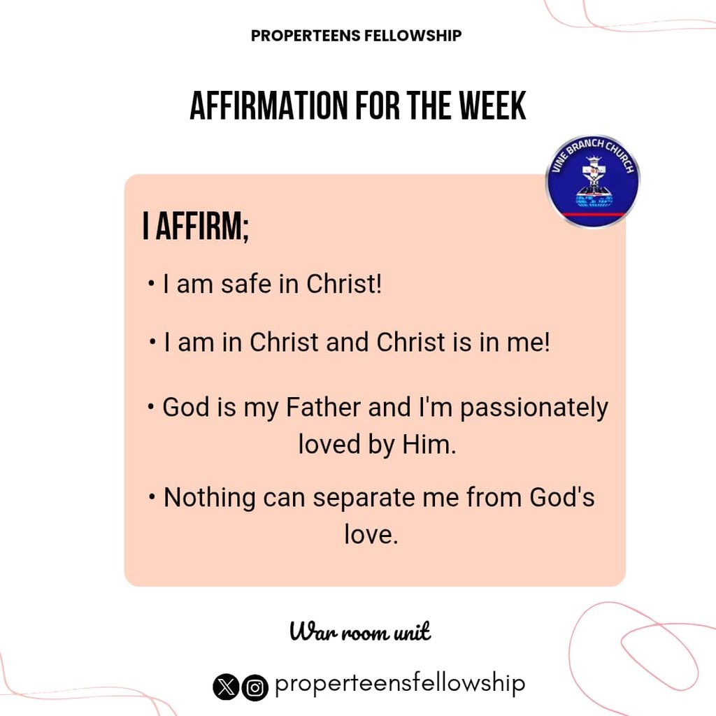 vbcproperteens's tweet photo. Your greatest identity as a believer is that you're a child of God🔥!

Walk in that consciousness this week and don't forget that you're always loved by God❤️. https://t.co/dFtx46IT2W