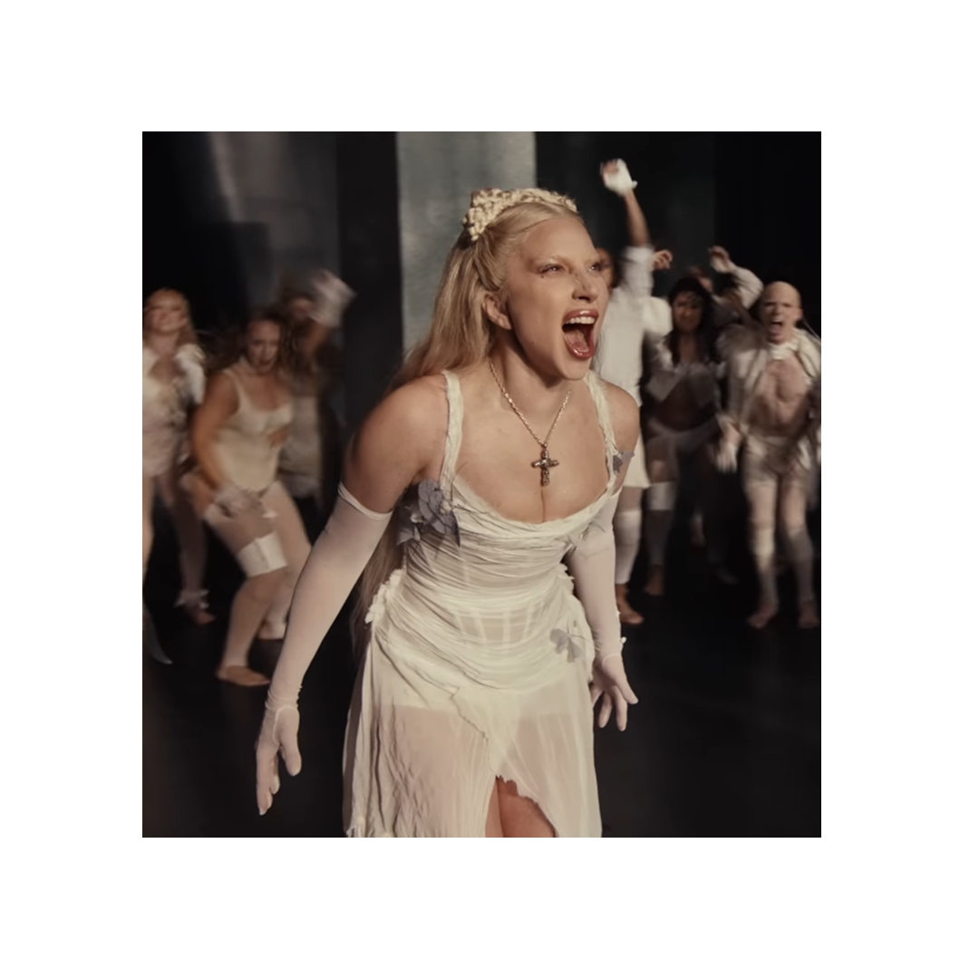 lady gaga white dress @ladygagas Coachella iconic look was created by @matieresfecales  #ladygaga #coachella Wednesday S02 Lady Gaga Cape