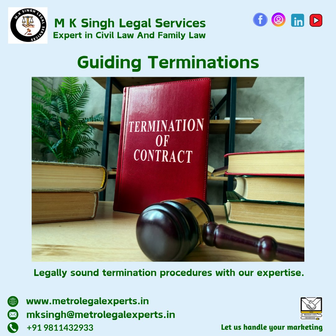 MksinghL's tweet photo. ⚖️ Expert Guidance on Employee Terminations ⚖️

📩 Contact us today!
🌐 https://t.co/IehrH8b4xT
📧 mksingh@metrolegalexperts.in
📞 +91 9811432933
#LegalTermination #EmploymentLaw https://t.co/pYifQMHkk7