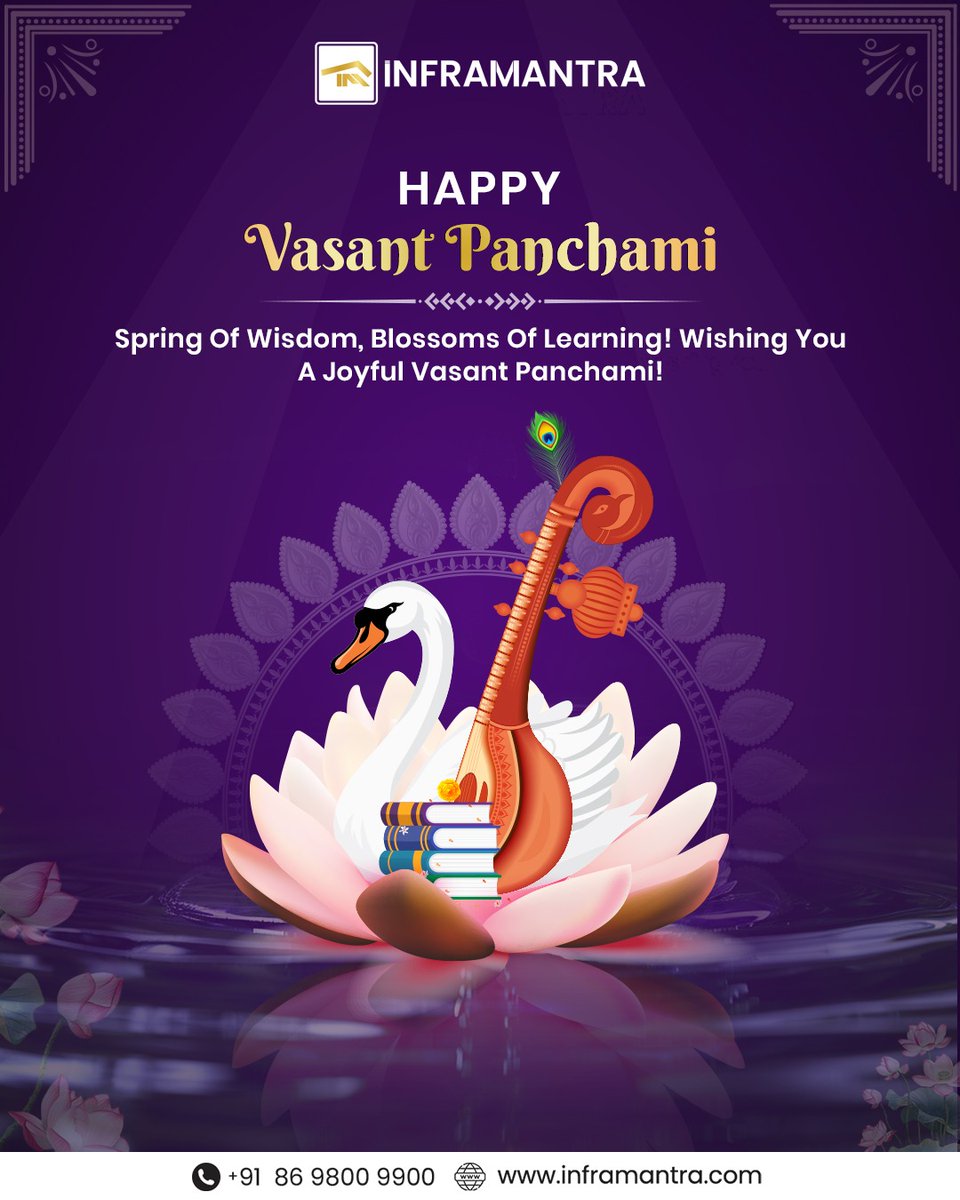 INFRAMANTRA_'s tweet photo. Just as Vasant Panchami marks the beginning of wisdom and prosperity, finding the right home is the start of a new chapter in life.
#inframantra #realestate #vasantpachami #newbeginning #dreamhome #realestateindia #luxuryliving #vasant #basant #basantpachami #vasantpachami2025 https://t.co/vFn1RUmVge