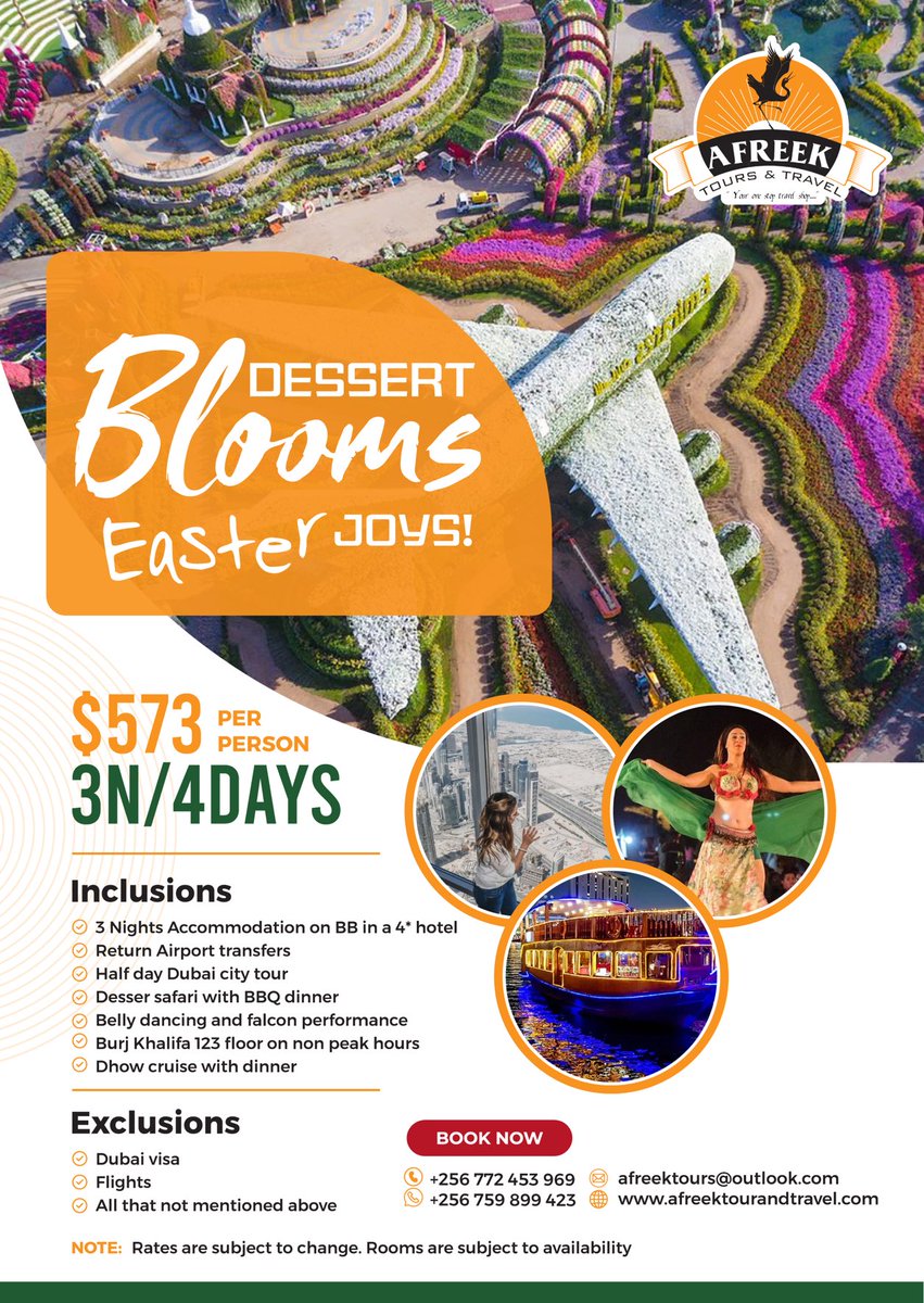Looking for the perfect way to spend this Easter? We’ve got you covered. Whether you’re craving adventure, relaxation or a mix of both. Our specially crafted Easter package’s offer something for everyone.  
Celebrate Easter with an unforgettable getaway! 

WhatsApp: +256772453969