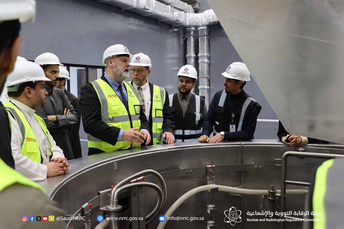 SaudiNRRC's tweet photo. The NRRC concluded a workshop on licensing research reactors, organized in collaboration with the U.S. Nuclear Regulatory Commission (US.NRC) from January 26 to 30, 2025. The workshop provided a platform for enhancing expertise and exchanging knowledge in nuclear licensing.
As part of the workshop activities, participants visited the research nuclear reactor at King Abdulaziz City for Science and Technology (KACST), which contributes to the development of national capabilities in the nuclear field.

This workshop is part of the NRRC’s ongoing efforts to strengthen regulatory frameworks in accordance with international best practices and in alignment with the IAEA standards for licensing nuclear facilities and activities.