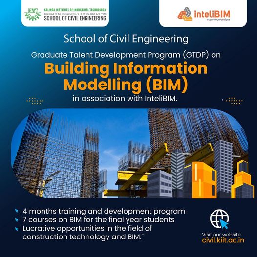 KIITUniversity's tweet image. Our School of Civil Engineering in collaboration with InteliBIM, proudly offers the Graduate Talent Development Program (GTDP) on Building Information Modeling (BIM). This initiative equips students with industry-ready skills, bridging the gap between academics and real-world…