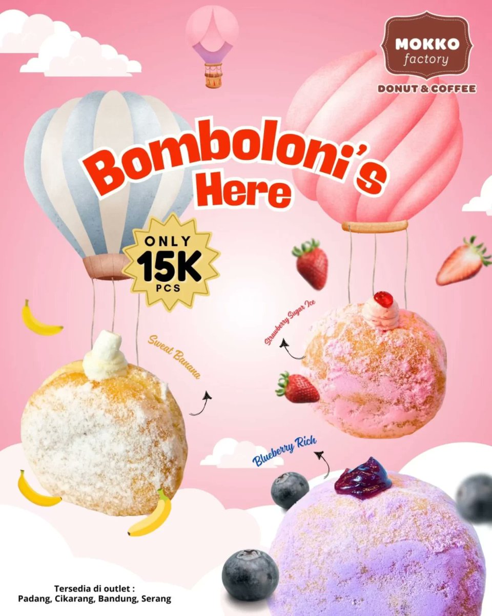 katalogpromosi's tweet image. 😋 Nikmati Bomboloni dengan topping selai buah hanya Rp15.000 per pcs di outlet Mokko terdekat! Buruan cobain, jangan sampai kehabisan! 🍩🍓 

Klik link di bawah untuk info lengkap 👇
katalogpromosi.com/promo-mokko-fa…

#Mokko #Bomboloni #PromoMakanan
