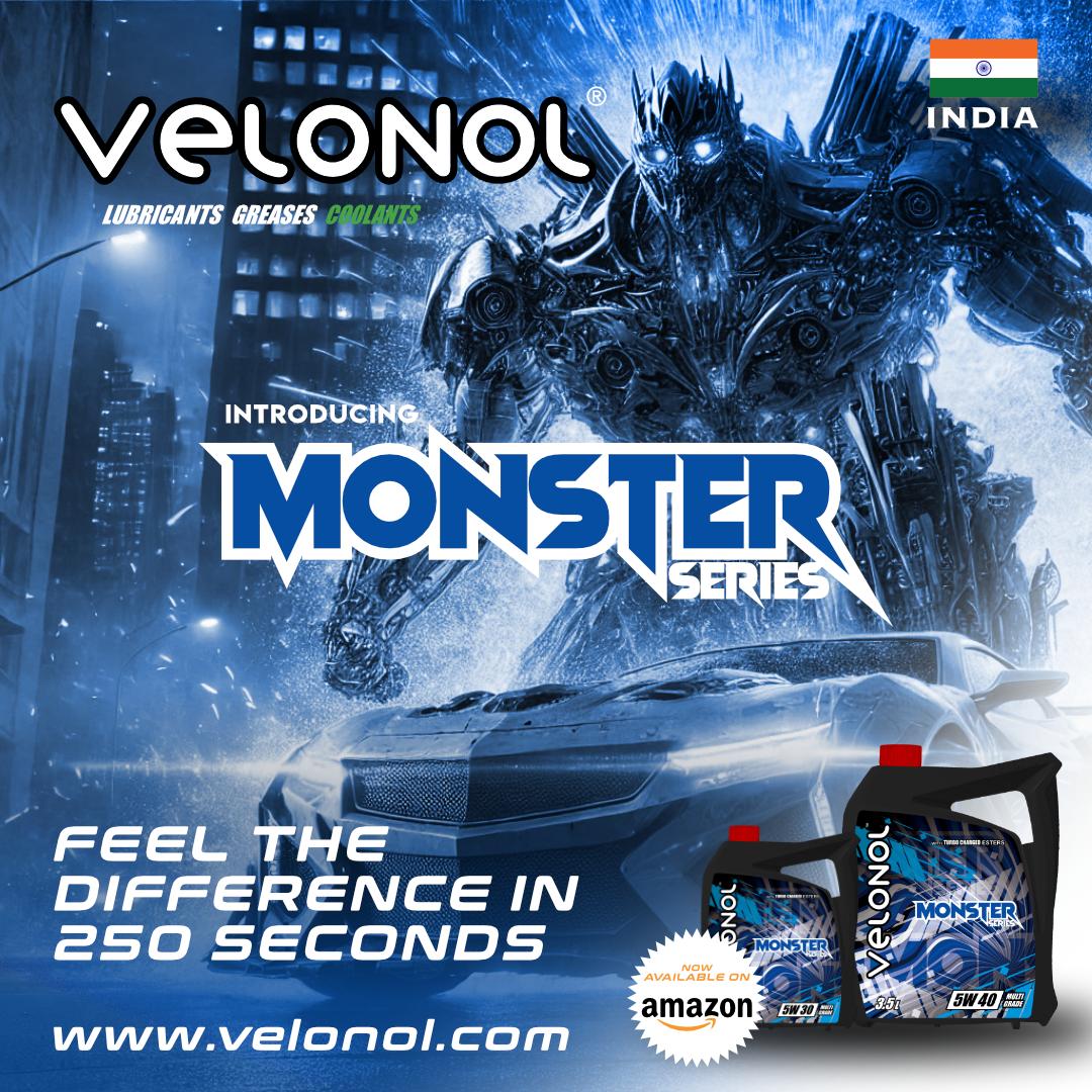 velonolofficial's tweet image. YOUR WAIT IS OVER

GET READY TO TOUGHEN YOUR ENGINE HEALTH

Here comes Velonol's Monster Series, an engine oil that's beyond compare.

Fuel your engine performance for a power-packed adventure.

FEEL THE DIFFERENCE IN 250 SECONDS

#Velonol #MonsterSeries #Engine #EngineOil