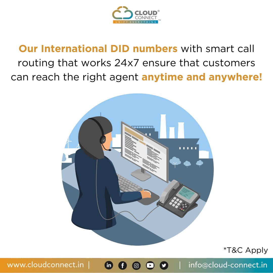 Whether your team is working remotely or across different regions, customers receive seamless, uninterrupted support, enhancing both their experience and your business efficiency. Operating 24x7, this system automatically directs incoming calls to the appropriate agent’s phone.