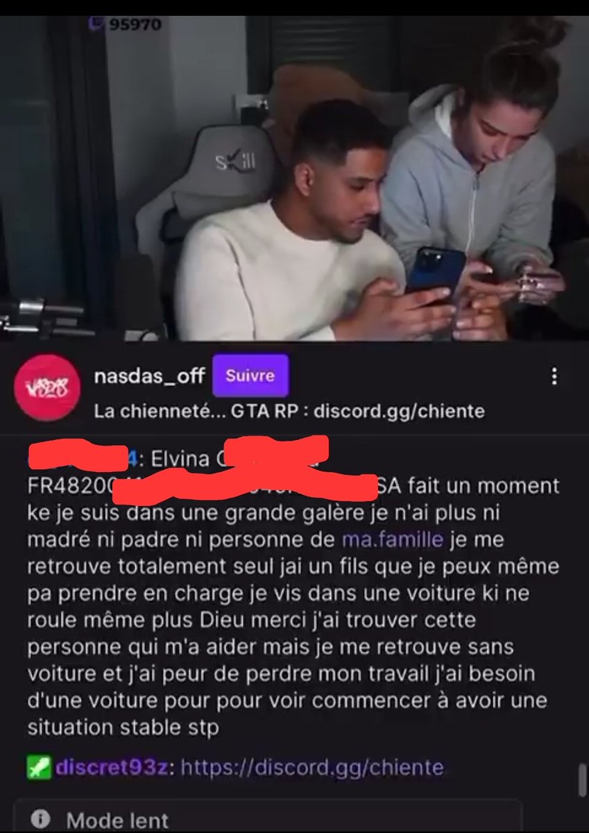 🚨👀 Comme ça des milliers de personnes ont donné leur propre identité à minima... Prénom + Nom ainsi que leur RIB 😬😓🤦🏽🤷🏽‍♂️... sur le live du plus gros influenceur Snapchat en France, Nasdas... 

Ce dernier proposait jusqu'à 10 000€ de dons...

J'imagine que bcp de ces personnes