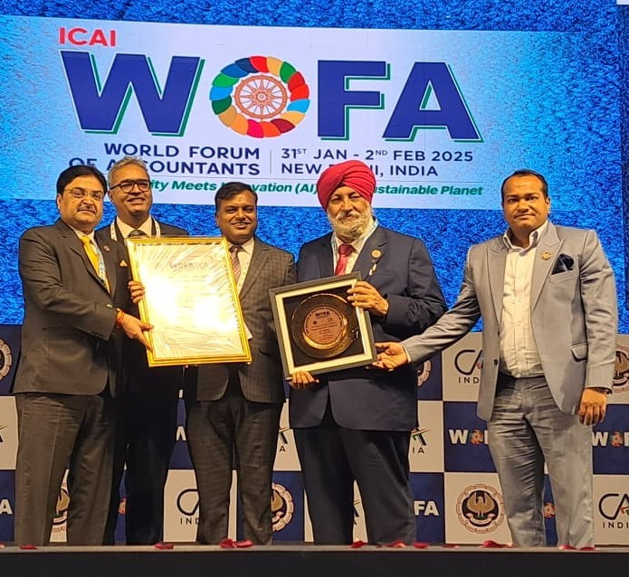 DSM TZ Chapter receiving the Best Overseas Chapter Award 2024 in Category III at ICAI WOFA #ICAIWOFA2025