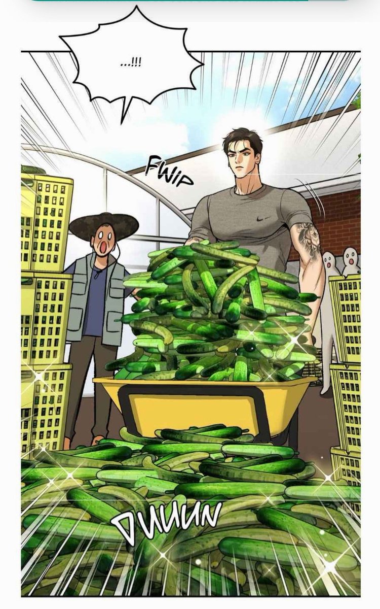 NoAlibiSte's tweet photo. I genuinely didn't see this coming and I won't lie I laughed way too much at this whole dynamic 😂 

Jaekyung moving cucumbers and potates dressed like an old fashioned farmer made my day, maybe my whole week already 😂😂😂

"This is all Kim Dan's Fault!" 🤣🤣🤣 
#Jinxmanhwa https://t.co/hMxNmiwvOP