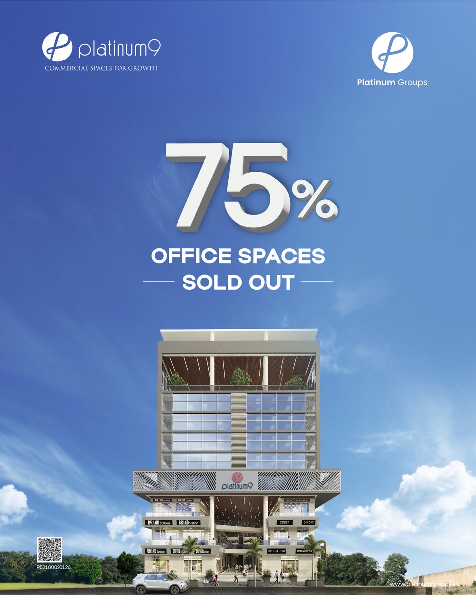 GroupsPlatinum's tweet image. ️⃣Platinum 9 – A premium business hub in Baner with 75% office spaces sold! Secure your future now. 📈🏢 #PlatinumGroup #BanerRealEstate #LuxuryBusinessHub #InvestInGrowth