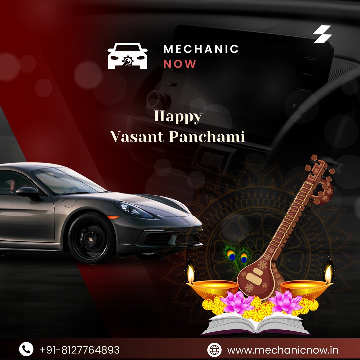 mechanic_now's tweet image. May your journeys be as bright and smooth as Vasant Panchami! Keep your car road-ready with expert care. Schedule your service now! 

#FestiveCare #MechanicNow #VasantPanchami