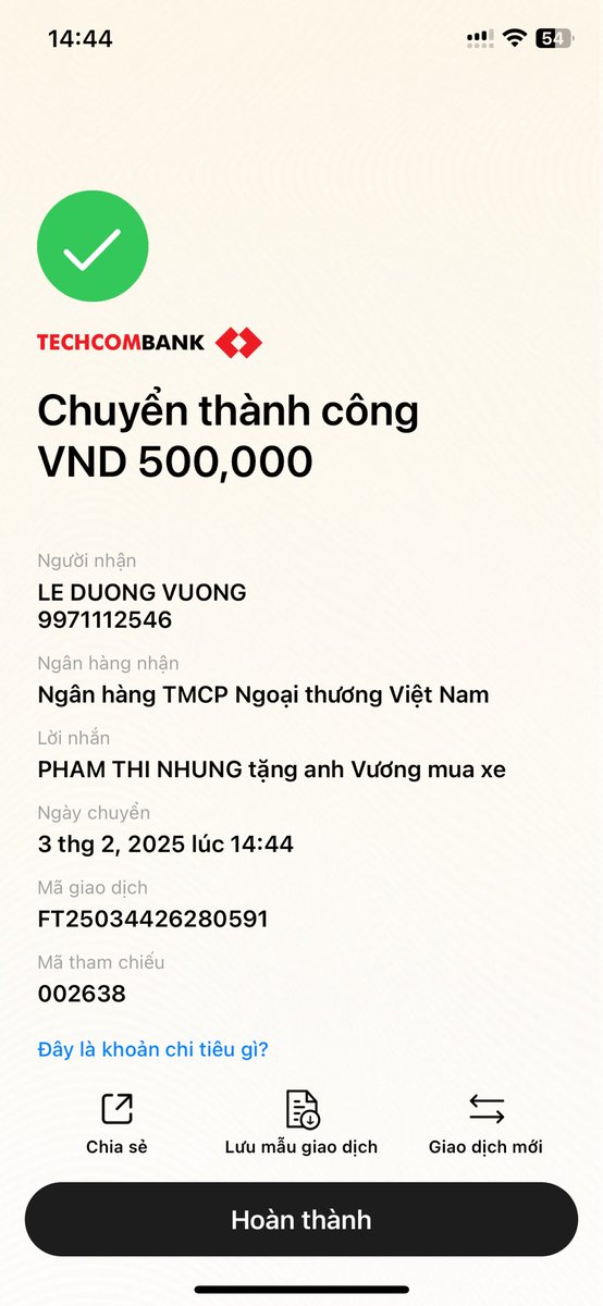 Lần đầu tiên làm việc ấy ! Thương mến gửi chút lòng thơm thảo gửi tặng anh <a href="/duongvuong2803/">Dương Vương | Vincent</a> mua xe, em chúc anh gặt hái được nhiều thành công trong cuộc sống !