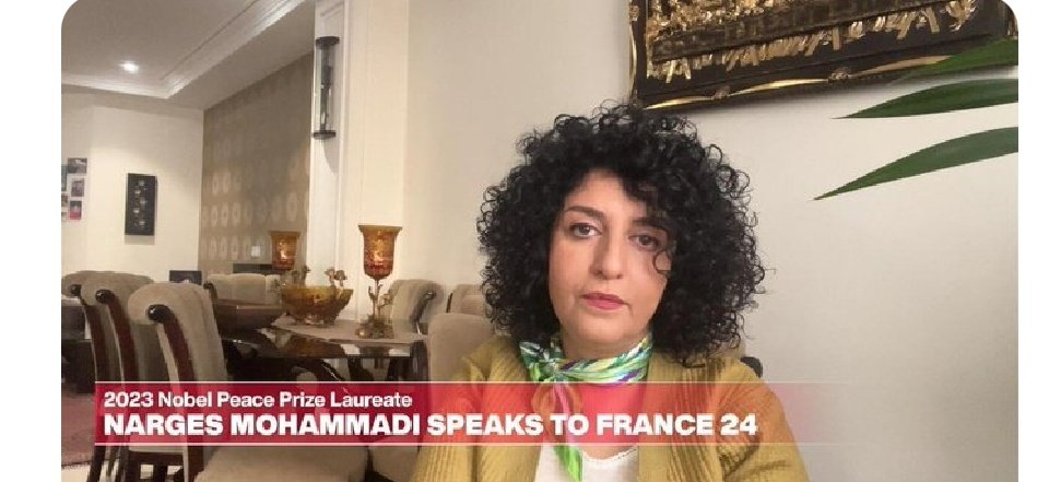 Jailed Iranian #WomensRights activist #NargesMohammadi gave an interview to FRANCE 24 while on temporary leave from Tehran's #Evinprison. Despite nine trials and facing another 10 years in jail, the 2023 Nobel Peace Prize laureate is determined to continue her fight for human