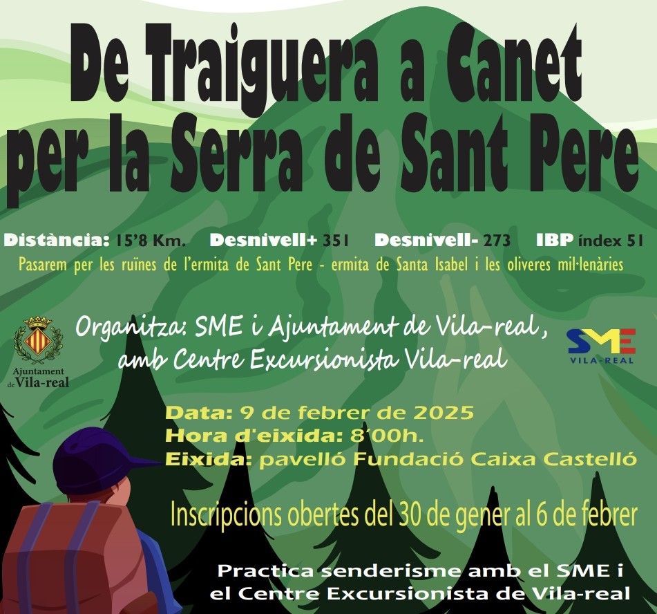 Obertes les inscripcions per a una bona eixida senderista, en les oficines del SME de Vila-real.<a href="/ajvila/">Ajuntament de Vila-real</a>