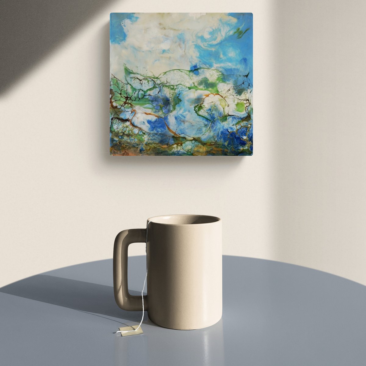 dorastorkart's tweet photo. ✨ "Horizon Fragments II" ✨
This second piece in the series blends the beauty of nature with the dynamic shellac burn technique. Deep blues, lush greens, and golden tones create a dreamlike harmony.
#AbstractArt #ShellacBurn #NatureInspired #ModernDecor #BuyIntoArt
@dorastorkart