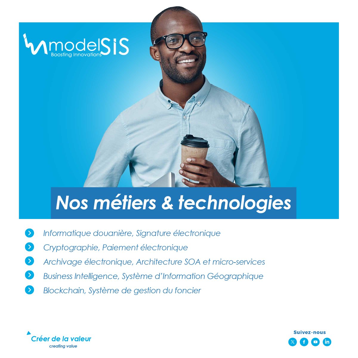 ModelSis's tweet photo. Découvrez nos différents métiers et nos domaines d’intervention au sein des nouvelles technologies.
ModelSis, créer de la valeur !

#informatique #modelsis #modelisation #outils #technologie #systemeinformatique #blockchain https://t.co/m62Xaf4mlM