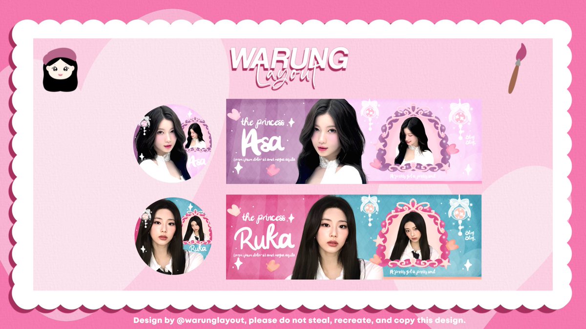 — help RT thank you 🎐

Layout ready stock gg baru, bisa langsung kalian take sekarang juga guys ✨

Price : 16.000
Free retext 🦢🫧
Open by request juga 🌸

Dm for order…💬

{ Ningning, wony, chiquita, jennie, rora, pharita, asa, ruka }

#zonauang #zonaba