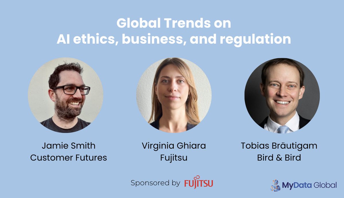 📢 Sign up for MyData #AI Symposium coming up this Thursday! Join leading experts and 200 professionals to explore how ethics, business, regulations, and innovation intersect to shape a human-centric approach to AI. Register now 🔗go.mydata.org/AI-symposium