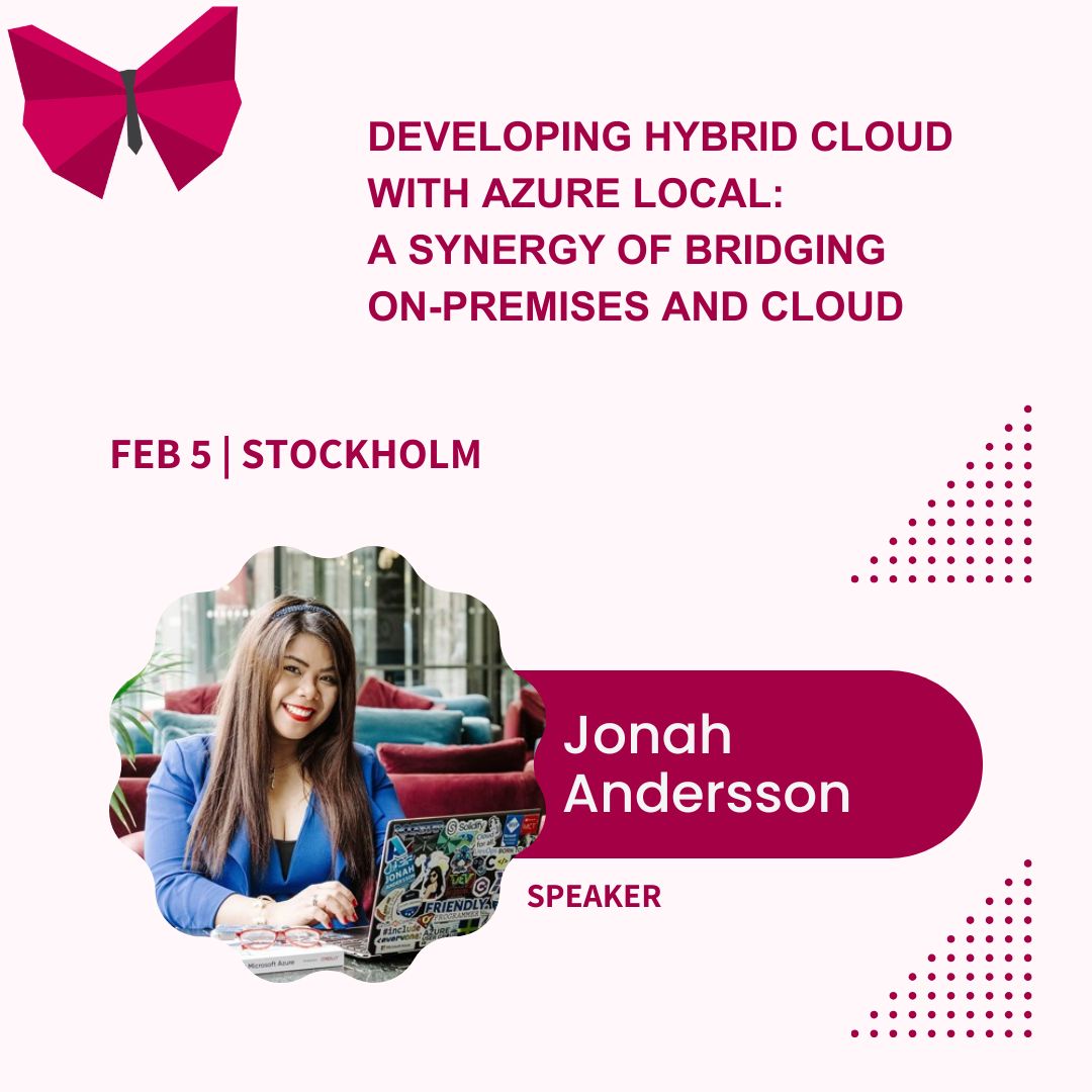 Struggling with on-prem &amp; cloud integration? Azure Local, makes it easier than ever!

Join Jonah on Feb 5 at Swetugg to explore how it simplifies IT infrastructure &amp; unlocks new possibilities.

🎟️ Get your ticket: swetugg.se/sthlm-2025#tic…

#Azure #HybridCloud #Swetugg
